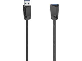 Alargador USB - Hama 00200628, De conector USB-A a enchufe USB-A, Doble Blindaje, 1.5 m, Negro