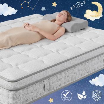 Cama Tapizada Doble Juvenil Con Led, Usb, Somier De Lamas Metálico, En Lino, 140x200 Cm, Con Colchón
