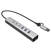 hub i-tec 6 puertos 5 gbps usb-cusb-a gigabit lan power delivery 85w