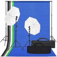 kit de estudio fotografico con set de luces y fondo vidaxl