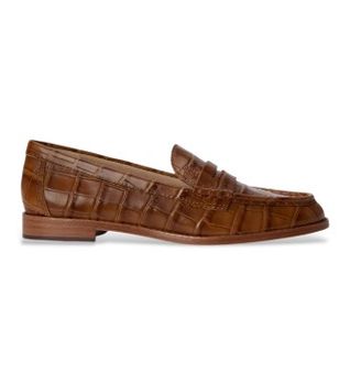 Lauren Ralph Lauren para mujer. 802962176006 Mocasines de Piel Wynnie marrón (39), Plano, Ninguno, Casual