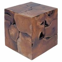 taburete marron 40x40x45 cm de madera maciza de teca vidaxl