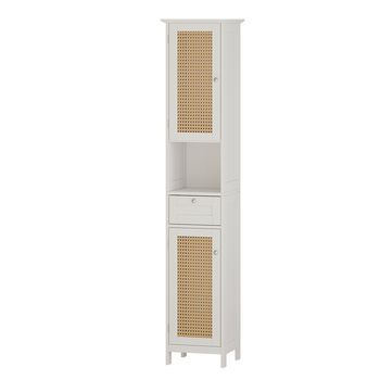 Armario De Baño Rosario 32 X 170 Cm Con 2 Puertas Y Cajón Vicco