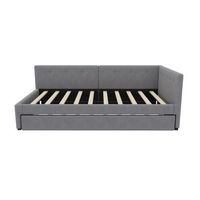 sofa cama tapizado en terciopelo 90x200cm  cama nido 90x190cm gris
