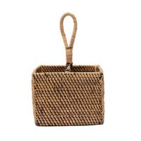 cesta de ratan en marron 18x18x29 cm