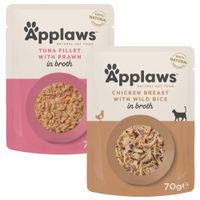 applaws cat natural en caldo 48 x 70 g - pack de prueba - pack mixto pollo y atun 2 variedades