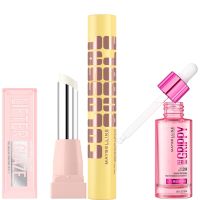 maybelline viral favourites make up bundle with grippy primer colossal mascara and lifter glaze lip balm various shades - clear crave