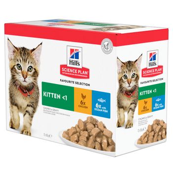 Hill's Science Plan Kitten Pouches - Fish Selection (12 x 85g)