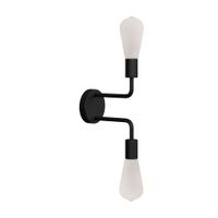 aplique con doble extension curvada de metal negro