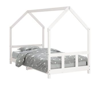 Vidaxl estructura de cama para niños madera de pino blanco 90x190 cm