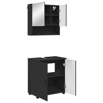 Juego De Muebles De Baño 2 Uds. Negro 61 X 35 X 64 Cm Vidaxl