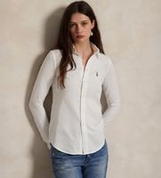 polo ralph lauren para mujer 211664427003 camisa oxford slim fit punto de algodon blanco s casual manga larga