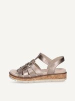 caprice sandal brown made of leather without heel size 39