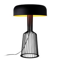 lampara de mesa fellini-mr-123 oro negro hierro diametro 36x57 cm