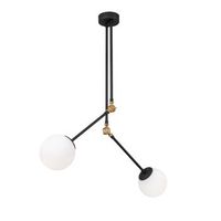 lampara de techo cambaz-3453 blanco negro metal vidrio 100x15x110 cm