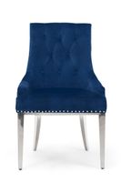 talia blue velvet dining chairs - blue