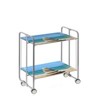 carrito auxiliar plegable bauhaus con ruedas r armazon metalico gris 2 niveles 4 posiciones ajustables62
