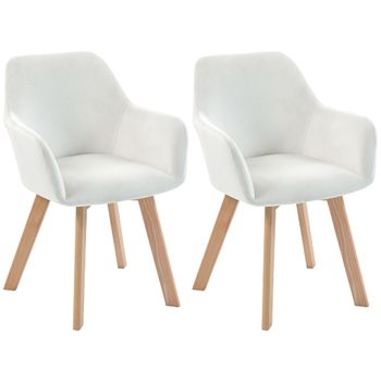 Sillas de comedor 54x57x80 cm crema
