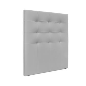 Cabecero De Polipiel Capitoné Hasta El Suelo 95x120cm Camas 90 - Gris Claro