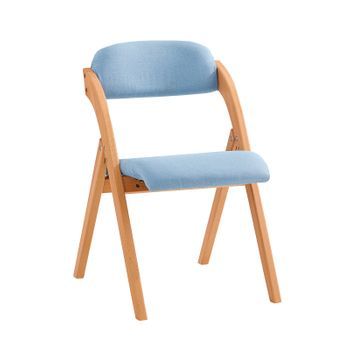 Silla Plegable De Madera Con Asiento Y Respaldo Tapizado Sillón Para Cocina Oficina Blanco 47 X 60 X 77 Cm Azul Fst92-bl Sobuy Es