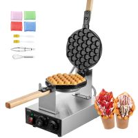 succebuy maquina comercial para hacer gofres con burbujas de huevo 1400w hojaldre de burbujas de acero inoxidable antiadherente con 180    2 sartenes giratorias y mangos de madera