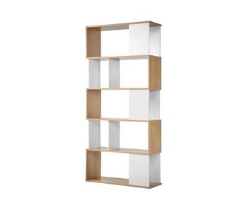 Biblioteca decoración blanca y roble - l80 x h173,5 cm
