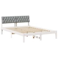 estructura de cama con cabecera y gris claro 150 x 200 cm