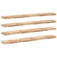 4 piezas estantes flotantes  estante de pared madera acacia sin tratar 160x20x4 cm