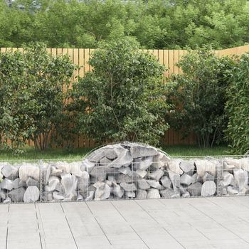 Cestas De Gaviones 5 Piezas | Gavión Para Piedras | Gavión Decorativo Forma De Arco Hierro 200x50x40/60 Cm Cfw552269
