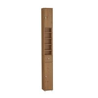 sobuy armario de bano estrecho resistente al agua con estantes ajustables y cajon color madera