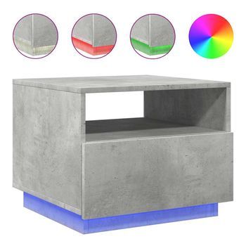 Mesa De Centro Con Luces Led Gris Hormigón 50x49x40 Cm Vidaxl