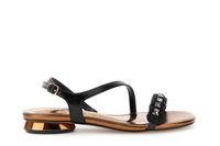sandalias asimetricas con efecto piel laminada y pedreria black 36