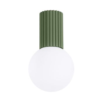 Lámpara de techo verde oliva aluminio/vidrio