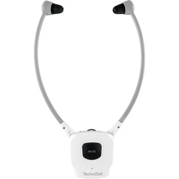 Auriculares Technisat StereoMan ISI 3 inalámbricos Bluetooth con micrófono y cable blanco