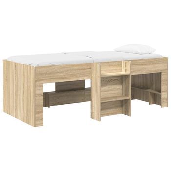 Marco De Cama Alta Para Niños Roble Sonoma 75 X 190 Cm Vidaxl