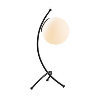 Lámpara De Mesa Yay-5011 Blanco Negro Metal Vidrio 23x18x43 Cm