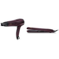 nicky clarke dry  style ngp227 hair dryer  straightener set - burgundy