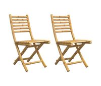 vidaxl sillas de jardin plegables 2 unidades bambu 43x54x88 cm