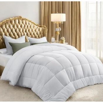 Edredón Nórdico Blanco 220x220 – Relleno de Fibra Hueca – Hipoalergénico – Ligero, Suave y Transpirable – Para Cama 150
