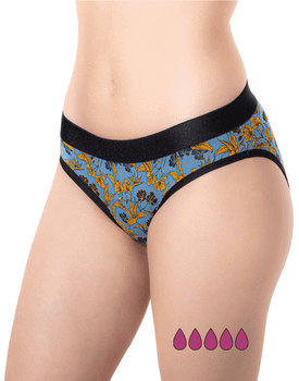 Farma Inca Braguita Menstrual Teen Absorción Alta Flores Azul y Negro Talla XL