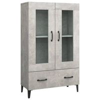 aparador de madera contrachapada gris hormigon 70x31x115 cm