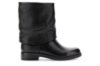 botines de piel con vuelta black 36