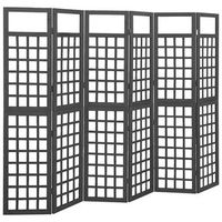 biomboenrejado de 6 paneles madera de abeto negro 2425x180 cm vidaxl