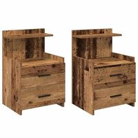 mesitas de noche 2 unidades con 2 cajones madera vieja 40x365x62 cm vidaxl