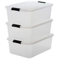 iris ohyama conjunto de 3 cajas top box tb-30 - plastico - 30 l - 575 x 39 x 205 cm - tr