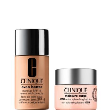 Clinique Even Better Vitamin Makeup Foundation & Moisture Surge 100H Hydrator Moisturiser Bundle (Various Shades) - WN 56 CASHEW