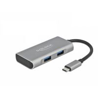 hub delock 4 puertos 10 gbps usb 32 gen 2 type-c y type-a compacto