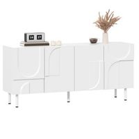 aparador - mueble de comedor - mdf y tablero de particulas - blanco 160x385x70cm