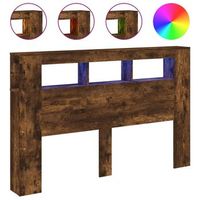 cabecero cama led  panel de cabecera madera ingenieria roble ahumado 160x185x1035 cm