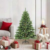 vidaxl arbol de navidad artificial con 150 led verde 120 cm pe y pvc